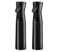 Symbah Spray Bottles for Hair, 2-Pack 300ml Refillable Planet and Gardening Sprayer, Leak-Proof Continuous Mister Water Spray Bottle (Black)