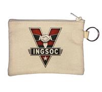 Symbol of Political Unity and Control Key Chain Coin Purse Beige