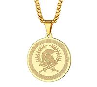 Symbol of the Ancient Greek God of War - Ares Necklace for Men Women Greek War Memorial Charm Pendant Neck Chain Amulet Talisman Jewelry Gift (095G)