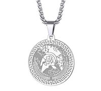 Symbol of the Ancient Greek God of War - Ares Necklace for Men Women Greek War Memorial Charm Pendant Neck Chain Amulet Talisman Jewelry Gift (234S)