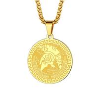 Symbol of the Ancient Greek God of War - Ares Necklace for Men Women Greek War Memorial Charm Pendant Neck Chain Amulet Talisman Jewelry Gift (234G)