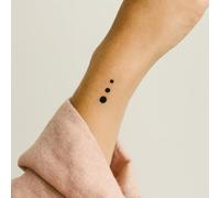Symbol tattoo - Temporalis® | Temporary tattoos for women and men - Vegan fake tattoos, waterproof and EU-certified - Lasts 1 to 2 weeks [ Three vertical dots ]