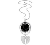 Symbol Totem Pattern Shape Moon Pendant Angel Wings Rotating Necklace Jewelry