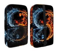 Symbol Yin-Yang Pickleball Paddle Cover with Mesh Pocket for Accessories, Fits 2 Paddles and 4balls