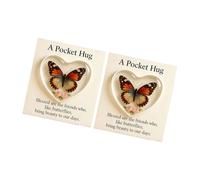 Symbolic Butterfly Themed Pocket Hug with Encouragement Card Ornament for Daily Motivation and Affection Warm Card