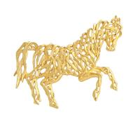 Symbolic Chinese Horse Jewelry Openwork Metal Brooch Elegant Cultural Accessory For Clothing Decoration Versatile Outfit Brooch