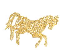 Symbolic Chinese Horse Jewelry Openwork Metal Brooch Elegant Cultural Accessory For Clothing Decoration Alloy Animal Brooch
