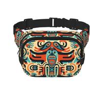 symbolic figurine Printed Fashion Crossbody Bag, Hiking Waist Bag, Square Double Layer Travel and Fitness Shoulder Bag
