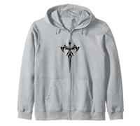 Symbolic Fusion of Life and Death: The Vampire Ankh logo Zip Hoodie