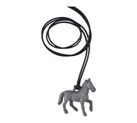Symbolic Horse Charm Necklace for Success Sturdy User Friendly Acrylic and Adjustable Leather Cord Sweater Chain Elegant Symbolic Horse Pendant on Soft Leather Rope Necklace for Meaningful Occasions