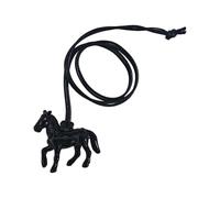 Symbolic Horse Charm Necklace for Success Sturdy User Friendly Acrylic and Adjustable Leather Cord Sweater Chain Elegant Symbolic Horse Pendant on Soft Leather Rope Necklace for Meaningful Occasions