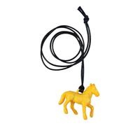 Symbolic Horse Charm Necklace for Success Sturdy User Friendly Acrylic and Adjustable Leather Cord Sweater Chain Elegant Symbolic Horse Pendant on Soft Leather Rope Necklace for Meaningful Occasions