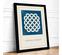 Symbolic Square Geometric Framed Wall Art Print A3 (42×29.7cm) Black, Wall Decor for Living Room, Bedroom, Office & Home, Ready to Hang, Art Gift