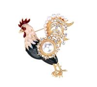 Symbolic Zodiacs Rooster Brooch Alloy Materials Clothing Accessories Lapel Accessory for Festivals and Use Alloy Rooster Brooch