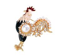 Symbolic Zodiacs Rooster Brooch Alloy Materials Clothing Accessories Lapel Accessory For Festivals And Office Use Zodiacs Rooster Brooch