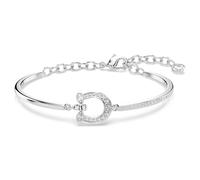Symbolica bracelet, Pavé, Horseshoe, White, Rhodium plated