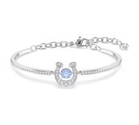 Symbolica White Rhodium Plated White & Blue Crystal Horse Shoe Bangle