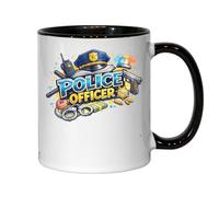 Symbols Representing Law Enforcement Ceramic Tea Coffee Mug Black