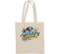 Symbols Representing Law Enforcement Natural Cotton Tote Bag White