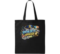 Symbols Representing Law Enforcement Natural Ecological Cotton Tote Bag Black