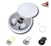Symbolty Headphones, Symbolty Mini Invisible Headphones Bluetooth, Wireless Bluetooth 5.4 in-Ear Earphones, Comfortable Lightweight with Noise Reduction, for Work, Music, Gaming (White)
