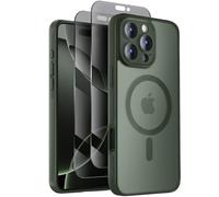 Symcele Designed for iPhone 16 Pro Max Case, Compatible with MagSafe, with Privacy Screen Protectors X2, [Camera Protection] [15FT Military Drop Protection] Shockproof Phone Case, 2024, Alpine Green