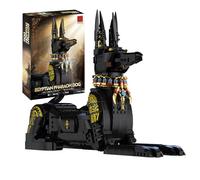 SymGrpu Ancient Egyptian Pharaoh Hound Building Blocks Set, 1208 Pieces Animals Dog Building Brick Model Kit with Gold Accents, STEM Educational Toy, Egyptian Mythology Gift for Adults Kids Aged 8+