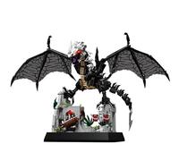SymGrpu Black Dragon Building Blocks Set, 1512pcs Medieval Fell Beast Collectible Model, Movie Inspired MOC Building Kit with Poseable Wings & Base, STEM Toy Gift for Adults & Kids