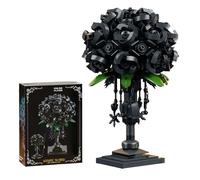 SymGrpu Black Roses Building Set for Adults, 1069 PCS Gothic Flowers Bouquet Building Blocks with Base, Dark Artificial Flowers for Table Centerpieces Home Decor, Gift for Women Valentine's Day