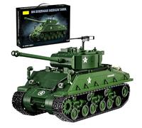 SymGrpu M4 Sherman Medium Tank Building Set for Adults, Collectible WW2 Military Model Toy, M4 Medium Vehicle Construction Kit, Gift for Kids Aged 6+(1682 Pieces)