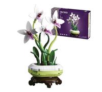 SymGrpu Orchid Building Set, 277 Pieces Artificial Flowers Bonsai Building Blocks for Adults, Elegant Table Centerpieces Home Office Decor, Birthday Gift for Plant Lovers Kids Aged 6+