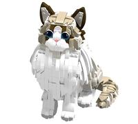 SymGrpu Ragdoll Cat Building Set, 1438 Pieces Pet Cat Building Blocks Kit, MOC DIY Animals Model for Home Office Decor, Bricks Toy for Birthday