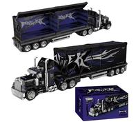 SymGrpu Retro American Heavy Duty Truck Building Set, 1531 Pieces City Road Tralier Building Blocks, Collectible Vehicle Model Toy, Gift for Adults Kids Aged 8+
