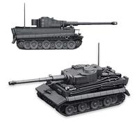 SymGrpu Tiger I Heavy Tank Building Blocks Set, German WWII Armor Vehicle Bricks Kit, Military Tank Model, Home Office Decor, STEM Army Toys, Gift for History Enthusiasts, 1054PCS