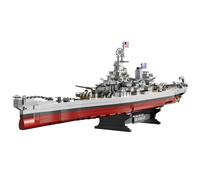 SymGrpu USS Missouri Battleship Building Set (2228PCS), WW2 Iowa-Class Military Model Toy, Collectible Warship Bricks Kit for Home Office Decor, Gift for Adults Kids Aged 6+