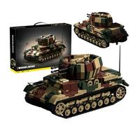 SymGrpu Wirbelwind Flakpanzer IV Building Set, 1474 PCS 1:28 WWII German Camouflage Anti-Aircraft Tank Model Toy, Home Office Decor, Collectible Army Gift for Adult Military Enthusiasts