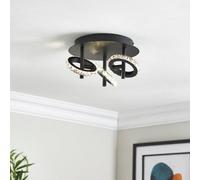 Symi Black Crystal Effect 3 Light Spotlight
