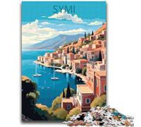Symi Greece Jigsaw Puzzles for Adults 1000 Piece Puzzle,Brain Teaser Game Wall Decoration Unique Birthday And Xmas Gifts (38x52cm)