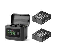 SYMIK 2-Pack Batteries and Charger for GoPro Hero 13, Smart UI Charger | 2100mAh Enduro Battery, 27W Triple-Slot Fast Charging Case, LCD HD Display, Fully Charging in 80 Min, for Go Pro Hero 13