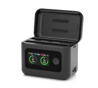 SYMIK Battery Charger for Insta360 X5, 27W Dual Channel Fast Charging Case with LCD Display, Intelligent Two Way Charge Hub for Insta360 X5 Batteries, Shows Battery SOC, Charger Only