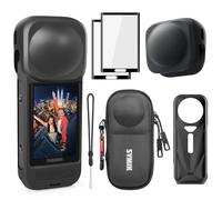 SYMIK Capsule Case for Insta360 X5, Protective Silicone Lens Cap, Sleeve Case, Screen Protectors for Insta 360 X5, Portable Small Hard Shell Travel Case Bag for Insta360 X5 Accessories