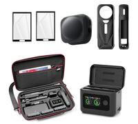 SYMIK Essential Accessories for Insta360 X5, Fast Battery Charger, Carrying Case, 2 Pack Screen Protectors, Silicone Case Cover and Lens Cap for Insta 360 X5