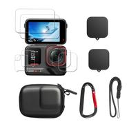 SYMIK Small Carrying Case for Insta360 Ace Pro 2, Tempered Glass Lens Screen Protectors, Silicone Lens Cap Cover, Portable Compact Hard Shell Travel Mini Case Bag for Insta 360 Ace Pro 2 Accessories