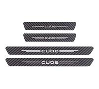 Symilov 4Pcs Car Door Sill Protector for Nis-san JUKE KICKS CUBE DAYZ NAVARA TERRA, Anti Scratch Carbon Fiber Threshold Edge Entry Guard Stickers Kick Plates Styling Accessories, CUBE