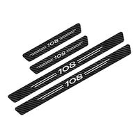 Symilov 4pcs Car Outer Door Sill Protector Kick Plates for Peu-geot 107 108 206 207 208 2008 5008 Rifter, Auto Scuff Guard Threshold Cover Pedal Carbon Fiber Non-Slip Sticker Trim Accessories, 108
