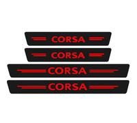 Symilov Car Door Sill Protector for Op-el Corsa A B C D E F 2000-2019, 4Pcs Anti Scratch Carbon Fiber Threshold Edge Entry Guard Stickers Kick Plates Styling Accessories,Red