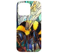 Symmetrical Bee Illustration in Mosaic Case for iPhone 15 Pro Max