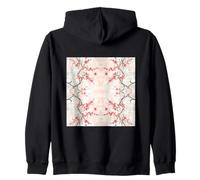 Symmetrical Cherry Blossom Art Zip Hoodie