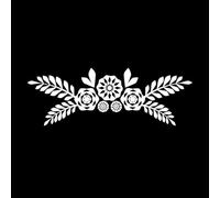 Symmetrical Floral Scandinavian Folk Art Silhouette Wall Stickers Paster Paper 42x119.7cm Do not Damage The Wall Surface White