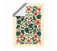 Symmetrical Floral Tapestry Botanical Unframed Wall Art Print A2 (59.4×42cm), Wall Decor for Living Room, Bedroom, Office & Home, Art Gift